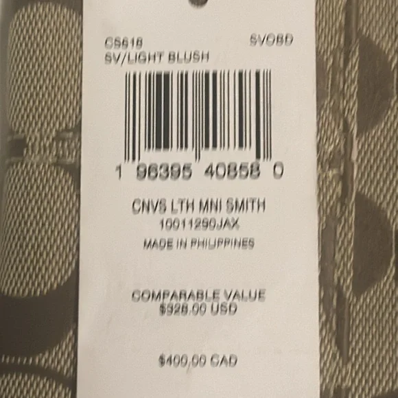 Coach Pink Mini Tote Bag Canvas Leather Crossbody Small Tote Purse - Picture 4 of 4